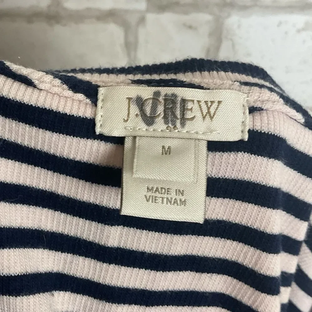 J. Crew Striped Ribbed Long Sleeve Tee Size M
